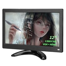 12 인치 PC 모니터 1366x768 Lcd 디스플레이 데스크탑 게임 컴퓨터 화면 평면 패널 HDMI VGA 10.1 휴대용 모니터 오피스 사무 제품 고품질, 12 - 1366X768_영국 플러그