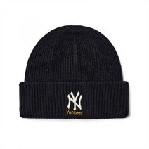 [국내매장판] 엠엘비 MLB 배색 비니 모자 NY (Black)
