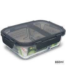 [뉴락] 내열오븐글라스 유리밀폐용기 단품모음, 14_뉴락_직사각(2절)860ml, 1개