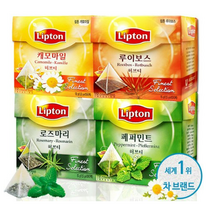 립톤 허브티 4종 - 캐모마일 루이보스 로즈마리 페퍼민트, 1.5g, 80개
