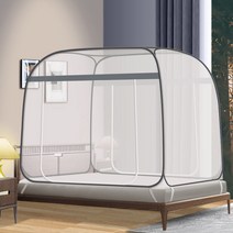 루루상회 양문형 원터치 모기장 사각 바닥 있는 일체형 폴딩 텐트 패밀리 침대 방충망