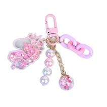 티는샵 쉐이커 유니콘 조개 하트 에어팟 키링 버즈 프로 키홀더 핸드폰 고리 블링블링 폰꾸 다꾸, 골드/대, 유니콘쉐이커