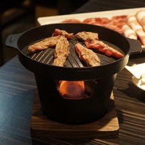 미니화로 풀세트 그릴팬 가정용 1인용 개인화로 불판 우드워머 나혼자산다 경수진