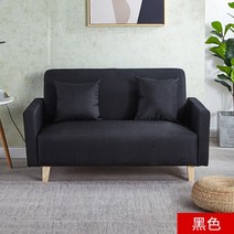 패브릭 소파 쇼파 2인용 소형 원룸 작은 간이 멀티 다용도 수납 푹신한, 1300mm, 블랙
