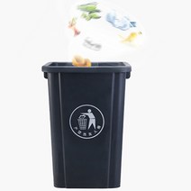 핫버튼 뚜껑없는 75리터 쓰레기통 40L 70L 75L 100L, 40리터, 블랙