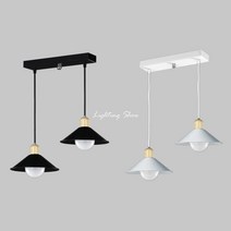B 우드갓 2등 벤다 중 흑 백 식탁등, 흑색_LED 12W볼구형(형광등색), LED 12W볼구형형광등색