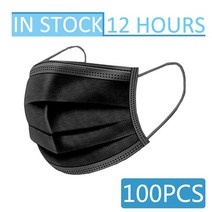 10-600pcs 검은 마스크 일회용 Meltblown 헝겊 플라이 필터 입 얼굴 통기성 마스카라 quirurgicas homologadas, 03 Black-100pcs