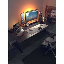 대형 높낮이조절 테이블 스탠딩 데스크탑 작업대, 블랙 가죽 (1.4x0.7m)