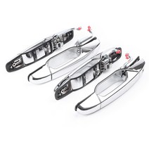 캐딜락 Chevy Tahoe Gmc Yukon Sierra Denali 2007-2013 Chrome Front Rear Left Right 용 외장 도어 핸들 세트 호환용
