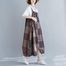 여성 루즈핏 마 린넨 멜빵바지 16