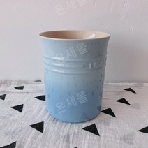 르크루제 수저통 그라데이션 컬러 주방 도구 버킷 저장 탱크 냄비 삽 좌석이있는 프랑스 르를 꽃병 보관 튜브로 사용할 수 있습니다., 하늘색 튜브