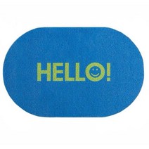 Hello Smile 코일 매트 90x110cm 대형 사이즈 헬로 코일매트 헬로 현관매트 Hello 현관매트 hello 코일매트, 아쿠아 블루