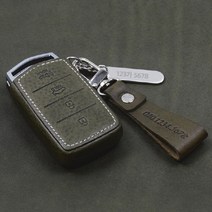 제네시스 G80 리츠s 남자여자 커플새차선물 스마트 키케이스 이니셜키링 자동차키홀더, 리츠s G-01(4버튼)올리브, 가죽스트랩 각인 사용 X
