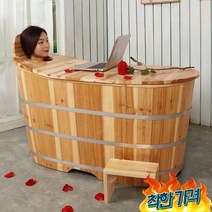 히노끼욕조 나무 반신욕 자쿠지 스파 사우나 편백나무 간이욕조 -, 로그 100cm