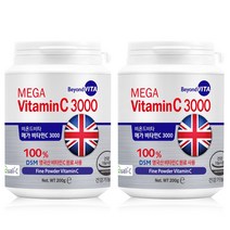 비욘드비타 메가 비타민C 3000 파인파우더 200g DSM 영국산 원료 수입완제품, 400g(200g x 2통)