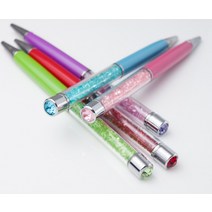 귀여운 탑 블링크 볼펜 크리스탈 프로모션 아이템 선물 자신의 로고 펜으로 맞춤 각인, 01 Black_12 12 Orange