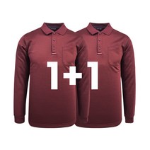 나인앤나인 카치온 카라 기모 긴팔 티셔츠 1+1 2장세트