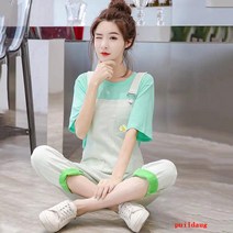 puildaug 데님 스트랩 여성 정장 여름 느슨한 스키니 점프 수트