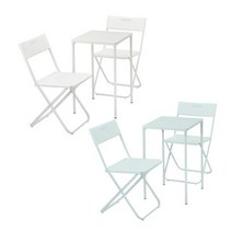 이케아 FEJAN 페얀 야외테이블+접이식의자2/식탁세트/테이블세트, 색상:화이트+화이트_394.349.50