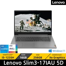 Lenovo Slim3-17IAU 5D / 그레이 / +마우스, WIN11 Home, 16GB, 256GB, 코어i5
