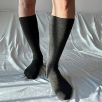 3p 남성 겨울 가을 긴목 장목 양말 30cm 신사 정장 캐주얼 니삭스 종아리 양말 남자 롱양말 블랙 차콜 그레이