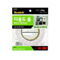 3M 스카치 다용도 폼 양면 테이프 18mm x 5m, 01. white, 3개