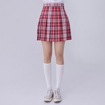 백합주름치마 레드화이트체크 (전체주름치마) 교복 학