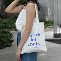 가방팝 살랑 J aime les chats Ecobag Vintag Blue 에코백