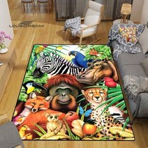 카페트 야생 동물 양탄자 사자 호랑이 표범 3D 예술 거실 침실 큰 지역 소프트 카펫 홈 어린이 방 바닥 매트