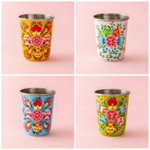 애나멜 스테인레스 컵 250ml 스텐잔 물컵 음료수 커피 홈카페, 화이트