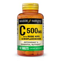 매이슨네츄럴스 C 로즈 힙 앤 바이오플라보노이드 500mg 타블렛, 90개입, 1개