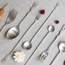 빈티지 스텐 장미 커트러리 모음 (19style) 티스푼 티포크 버터나이프 수저세트, 화채스푼