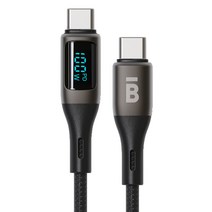 BBB트리플블랙 디스플레이 C to C타입 고속충전케이블 100W, 1.2m, 블랙