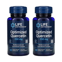 라이프익스텐션 옵티마이즈드 퀘르세틴 250mg 베지캡슐60 2팩 바이오플라보노이드 폴리페놀 케르세틴 비타민C 비타민씨 카무카무추출물