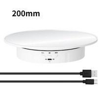 3 속도 전기 회전 디스플레이 스탠드 거울 360 학위 턴테이블 쥬얼리 홀더 배터리USB 전원 사진 촬영, CHINA, 200mm white Mirror
