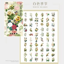 다꾸스티커 60 개/갑 빈티지 종이 스티커 라벨 마스킹 테이프 일기 저널 앨범 장식 문구 Scrapbooking, [04] 1