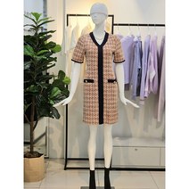 코인코즈 배색 반팔 트위드 슬림 미니 원피스 1W1SO3220