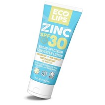 Eco Lips Eco Lips 113.4g(4온스) 방수 SPF 30 광범위한 스펙트럼 아연 미네랄 자외선 차단 로션 알로에 시어 버터 및 코코아 버터 함유 100% 천연 제, 1개