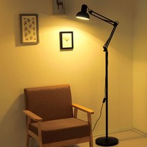 LACMEE 3단 장스탠드 LED 조명 제도용 플로어 스탠드 블랙/화이트, 블랙