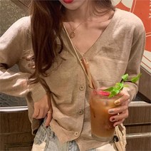 셀러허브 여성패션 [오노마] ONM 여성 베이지 짧은 가디건 20대 3대 기본 간절기 코디