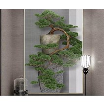 뮤럴 벽지 세계지도 사진 예술 새로운 스타일 3D 입체 녹색 소나무 입구 현관 벽 장식 그림 대형 벽화, 단일옵션, 한개옵션0