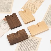 디에이치 원목 우드 명함케이스 카드지갑 각인, 베이지(단풍나무), 가로형, 각안안함