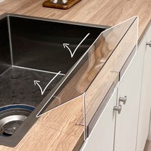 아크릴팝 물때없는 투명 싱크대 물막이 대형 물튐 물튀김 방지 50~60cm, 58cm, 1개