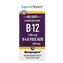 슈페리어쏘스 시아노코발라민 B-12 1000mcg 100 Instant Dissole 정, 4병, 100개