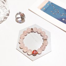 행운의스톤 연애운 염주팔찌 붉은꽃 파워스톤 장미수정 로즈쿼츠 원석팔찌12mm
