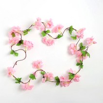 인조 장식 블룸 벚꽃 넝쿨 조화 꽃 230x2줄 엘티핑크