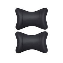 발란스코드 차가겸용 리넨 가죽 목베개 쿠션 차재 기억면 자동차 머리베개 허리베개, 카색, 머리베개 1쌍.