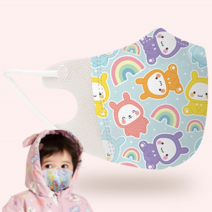 초소형마스크 0세 1세 2세 3세 새부리형 캐릭터 마스크 10매 50매, 3중 입체마스크 유니레빗