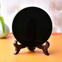 강아지스톤 추모함 메모리얼 유골보관 비석 멕시코 흑요석 거울 돌 디스크 홈 데코레이션, 4.18cm