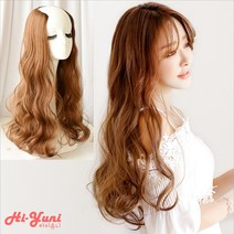 하이유니 웨이브 펌 반가발 60cm, 브라운블랙